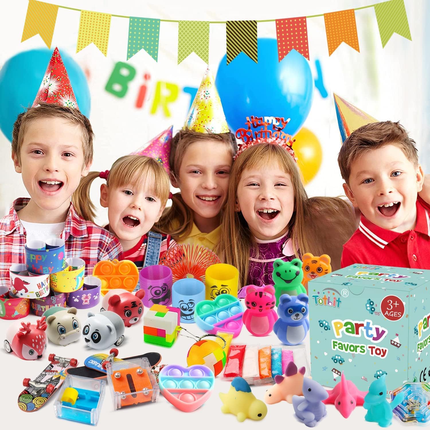 Totbit 56 Pcs Party Favors - Fun Treasure Chest Box Toys for Kids | Perfect for Birthdays & Carnivals
