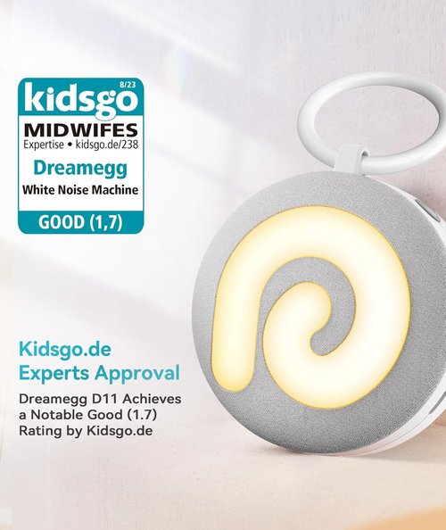 Dreamegg Portable Sound Machine - D11 White Noise Machine with Night Light & Lullabies for Baby Sleep