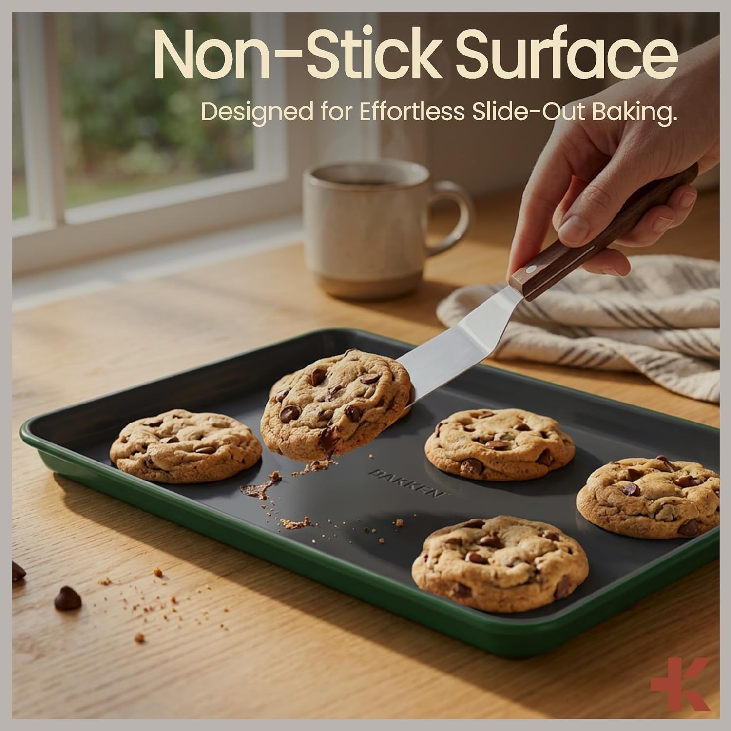 Bakken 8-Piece Bakeware Set - Nonstick Ceramic Coated Pans with Muffin, Loaf, Cake & Roasting Pan | Oven Safe Up to 500°F, Green