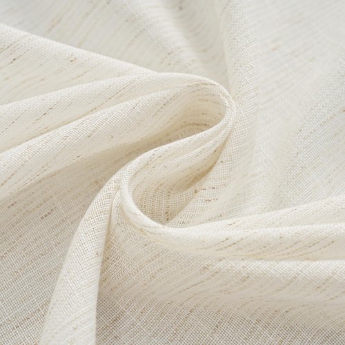 NICETOWN Sheer Linen Curtains 96 Inch Length for Bedroom Living Room 2 Panels, Ivory Rod Pocket & Back Tab Semi Sheer Drapes Privacy Semitransparent Farmhouse Window Treatment, W52 x L96