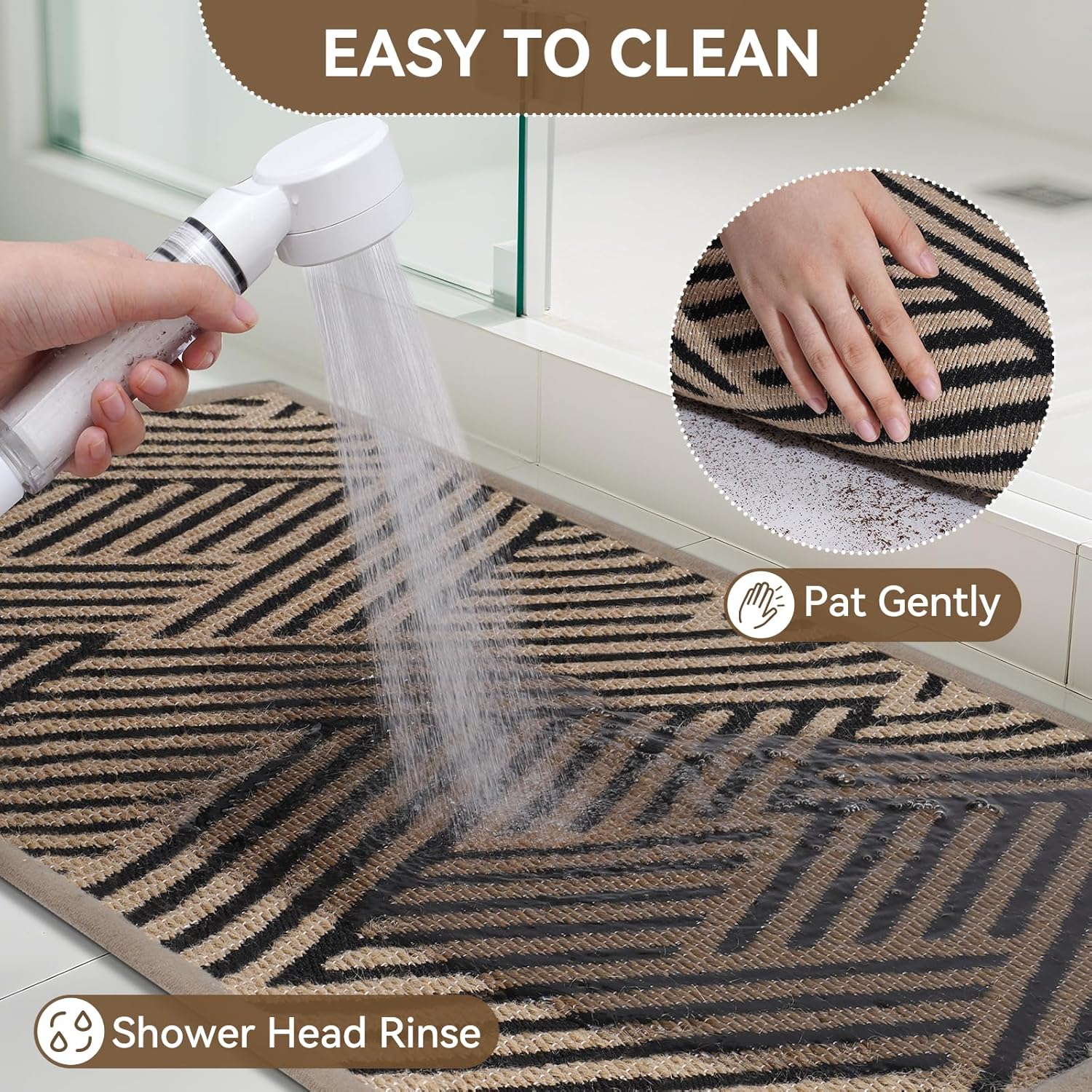 Regine Switzerland Door Mat - Low-Profile Non-Slip Indoor/Outdoor Entryway Mat | 17"x30", Brown, Washable & Dirt Resistant