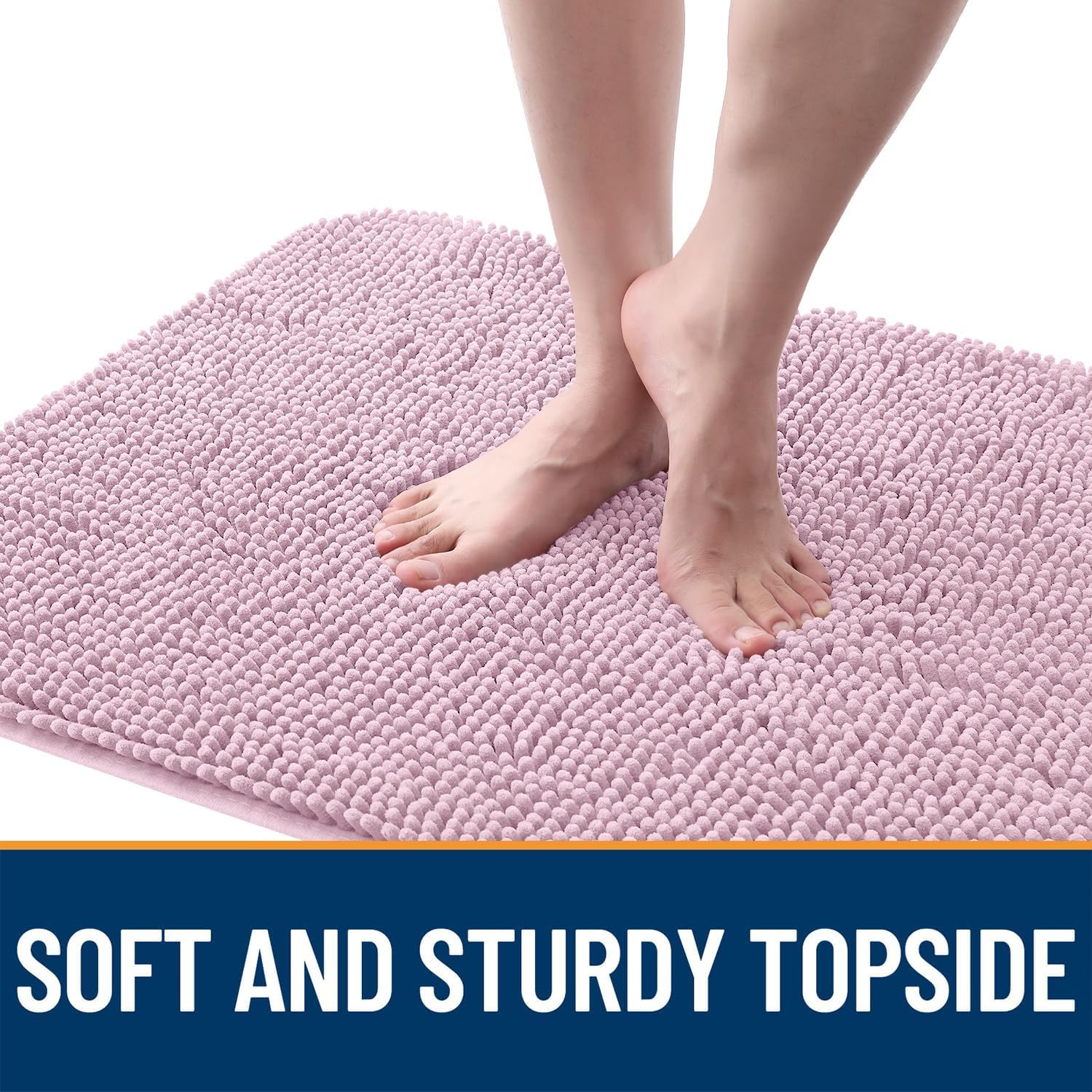 OLANLY Dog Door Mat - Absorbent Non-Slip Chenille Mud Mat for Muddy Paws | 30x17, Dusty Rose