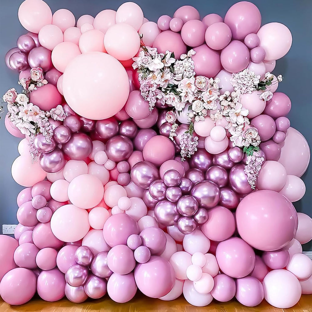 PartyWoo Metallic Pink Balloons - 50 Pcs 12 Inch | Perfect for Wedding & Birthday Decorations