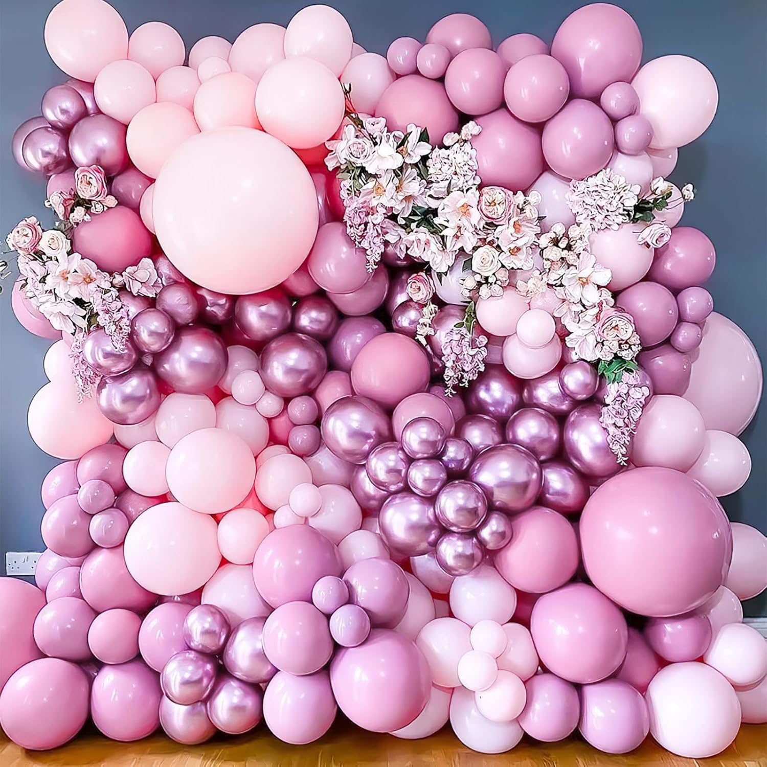 PartyWoo Metallic Pink Balloons - 50 Pcs 12 Inch | Perfect for Wedding & Birthday Decorations