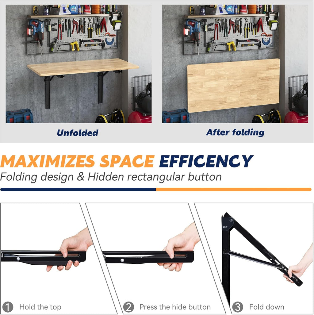 Ultrawall Heavy Duty Folding Shelf Brackets - Sturdy 18 Inch Collapsible Design | Max Load 550lb, 2 Pack
