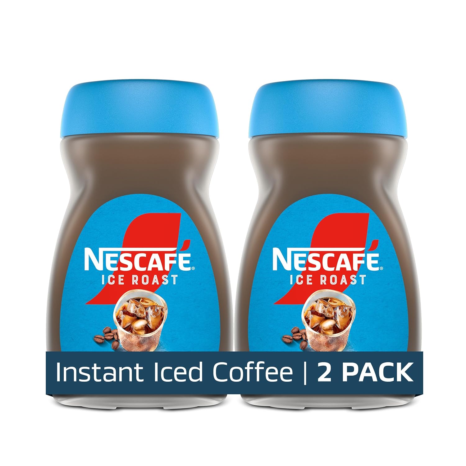 NESCAFÉ Instant Iced Coffee - Refreshing Ice Roast Flavor | 2 Jars (6 Oz Each)