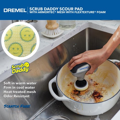 Dremel Versa 5-Pack Scrub Daddy Cleaning Sponge Pads, Variety Pack for Multi-Surface Cleaning, for use in Kitchen, Household and Bathroom - Compatible with Versa Power Scrubber Tool, PC360-5