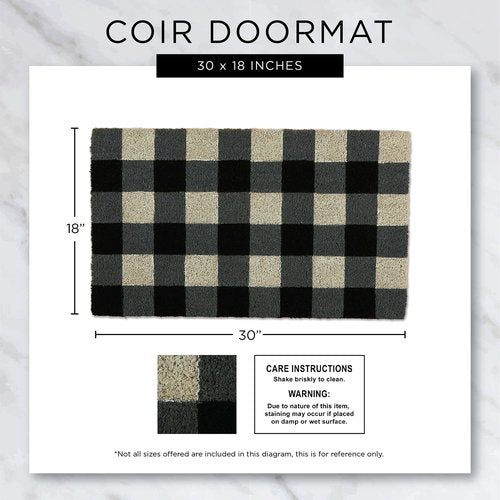 DII Greetings Collection Natural Coir Doormat, 18x30, Hello/Goodbye Engraved