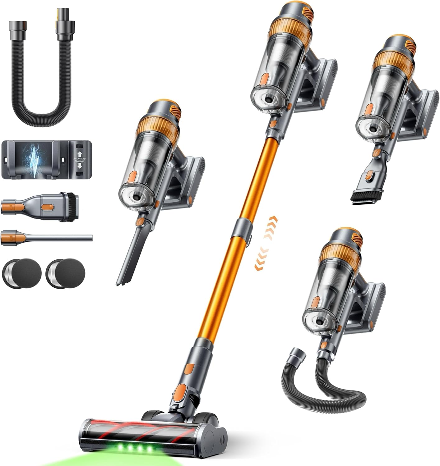 Skiennix Cordless Vacuum Cleaner - 55KPa Powerful Suction, 70-Minute Runtime, LED Touch Screen | Ideal for Pet Hair & Home Use