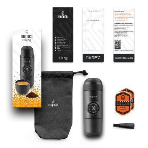 WACACO Minipresso GR, Portable Espresso Machine, Compatible Ground Coffee, Hand Coffee Make, Travel Gadgets, Manually Operated, Perfect for Camping