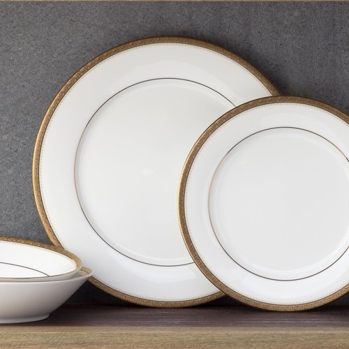 Noritake Charlotta Gold Set of 4 Dinner Plates, 10 1/2"