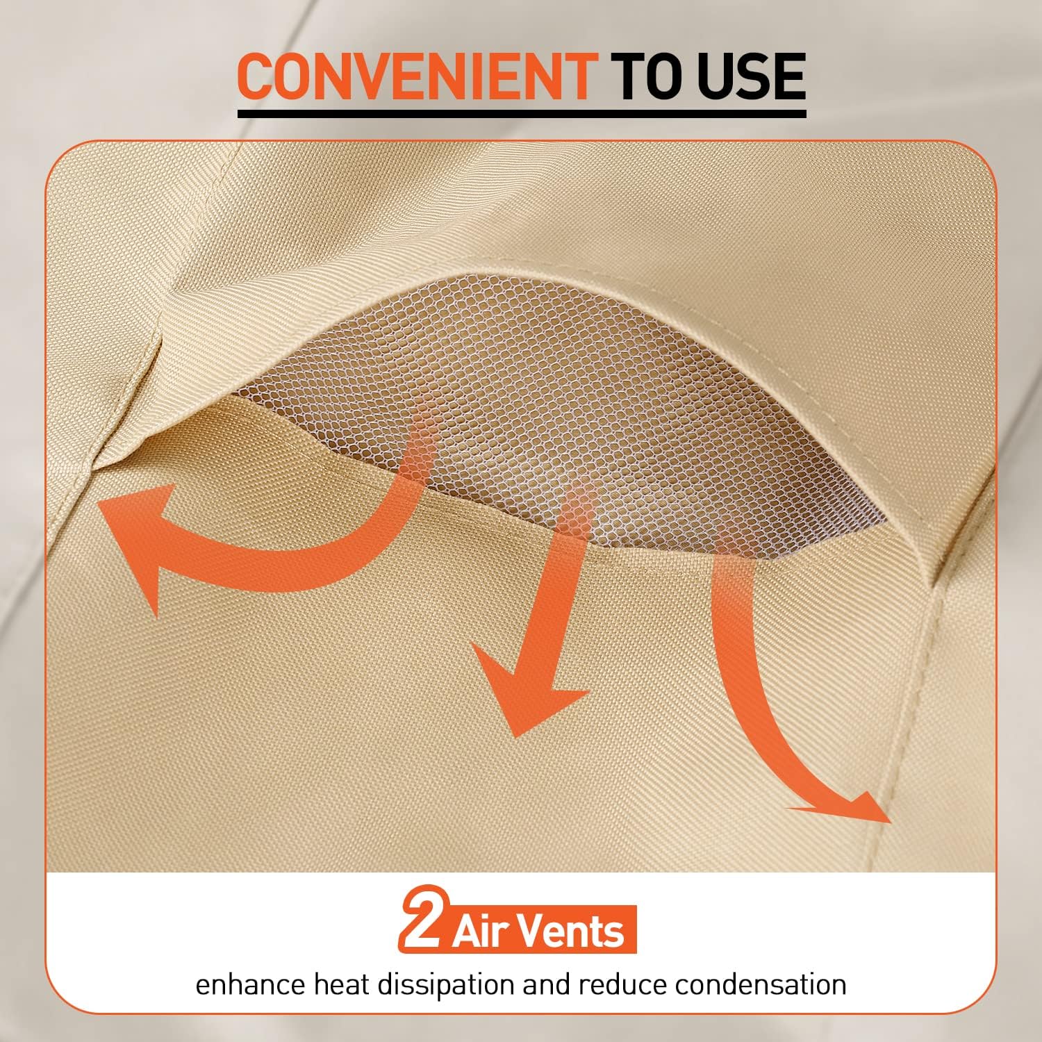 Arcedo Waterproof Patio Lounge Chair Covers - Heavy Duty Protection for Outdoor Furniture | 80" L x 32" W x 25" H, Beige & Brown - 2 Pack