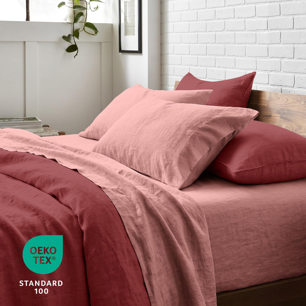 Bare Home Full Sheet Set - Luxury 1800 Ultra-Soft Stonewashed Microfiber - Brushed - Deep Pockets - Easy Fit - Breathable Bedding - Sheet Sets & Pillowcases (Full, Stonewashed Dusty Rose)