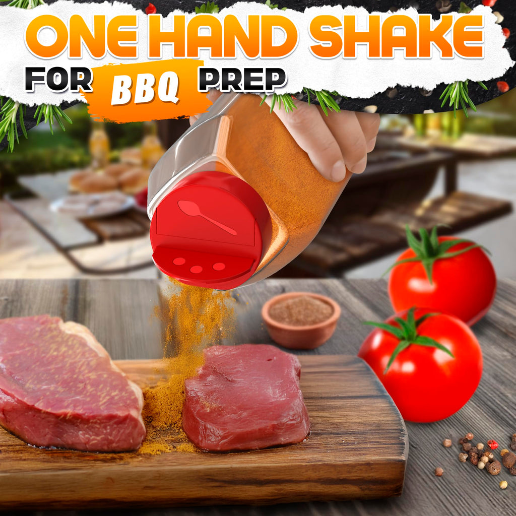 2 Pcs Large Seasoning Shaker – 32oz Storage Seasoning Containers – Large Spice Shakers with Holes and Lids Dual Shake, Clear Jars with Airtight Seal, Unique Shape for Loose Leaf Tea, Rubs, & Herbs
