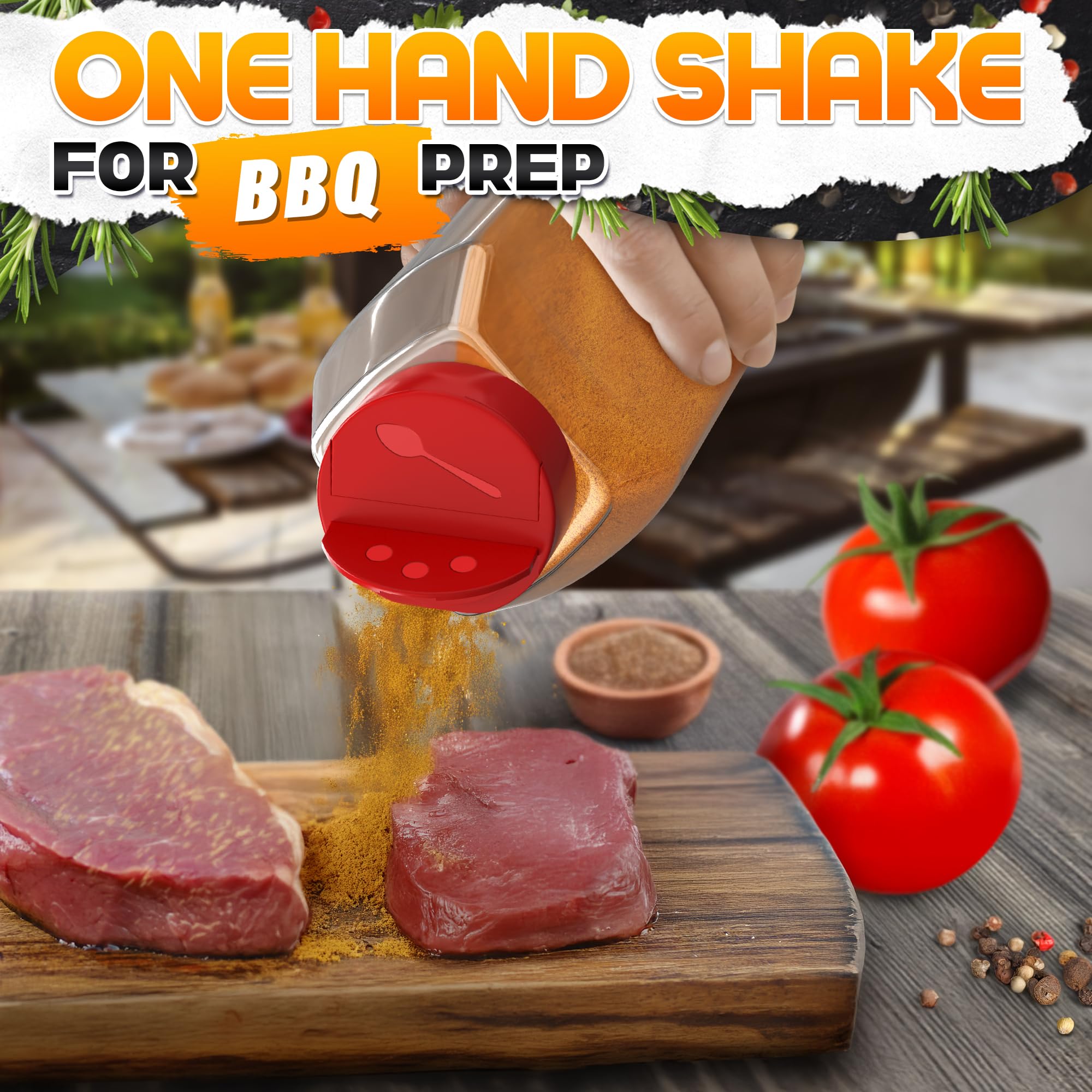 2 Pcs Large Seasoning Shaker – 32oz Storage Seasoning Containers – Large Spice Shakers with Holes and Lids Dual Shake, Clear Jars with Airtight Seal, Unique Shape for Loose Leaf Tea, Rubs, & Herbs