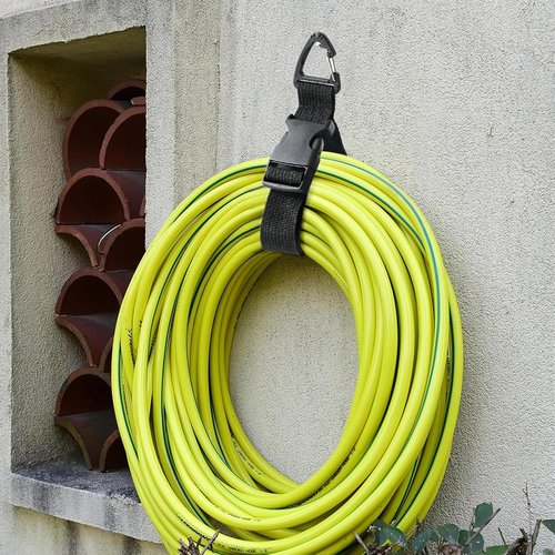 Heavy Duty Extension Cord Holder | 17-Inch Adjustable Storage Straps with Triangle Clips - 8 Pack for Garage Organization