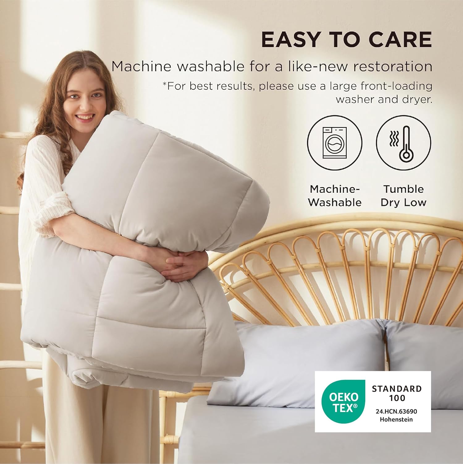 Bedsure Comforter Duvet Insert - All-Season Quilted Full Size Bedding Blanket, GentleSoft Down Alternative, 86 x 82 Inches