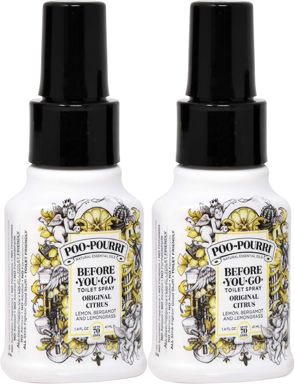 Poo-Pourri Toilet Spray - Original Scent, 1.4 oz Bottle, 2 Count | Prevent Odors Instantly