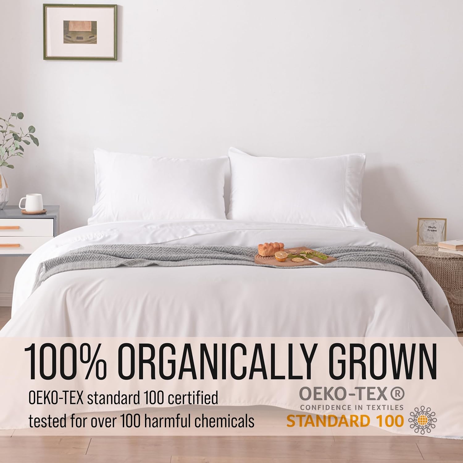 Bella Coterie Twin XL Bamboo Viscose Sheet Set - 100% Organic, Ultra Soft & Cooling | 18" Deep Pocket, White