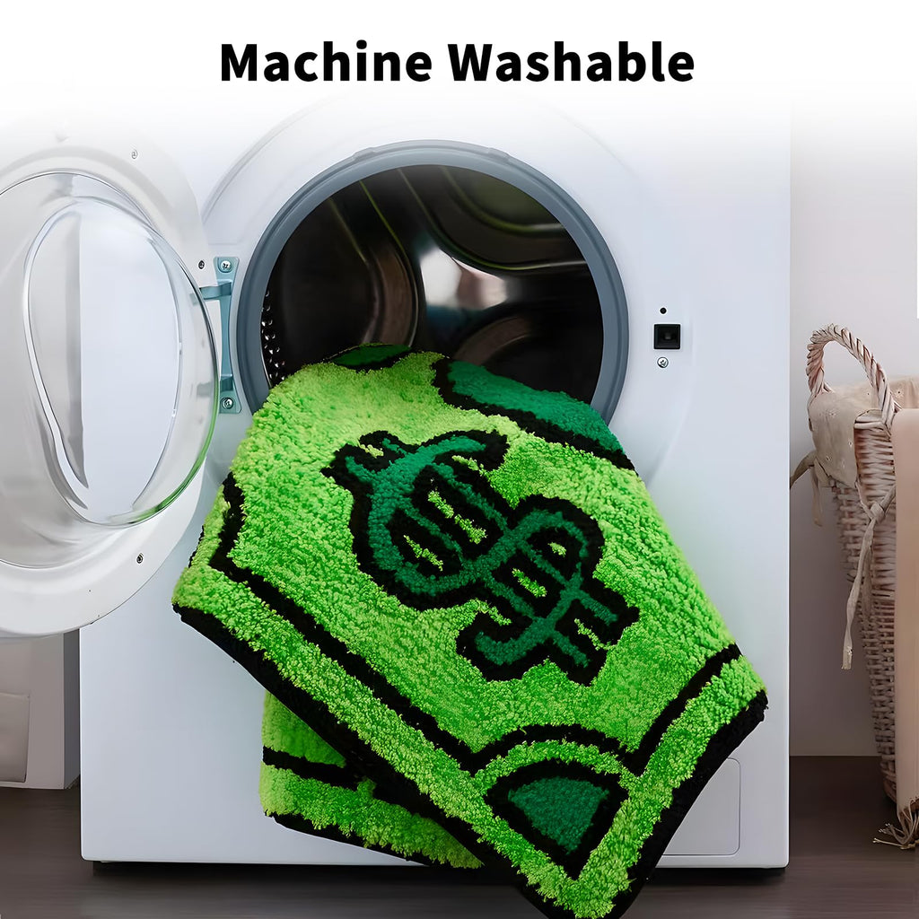 Yeahjiae Cute Money Rug 3x2 Non-Slip Machine Washable Cool Cartoon Bedroom Rug for Bathroom, Living Room, Front Door, Playroom (35.5 * 23.6 inch)
