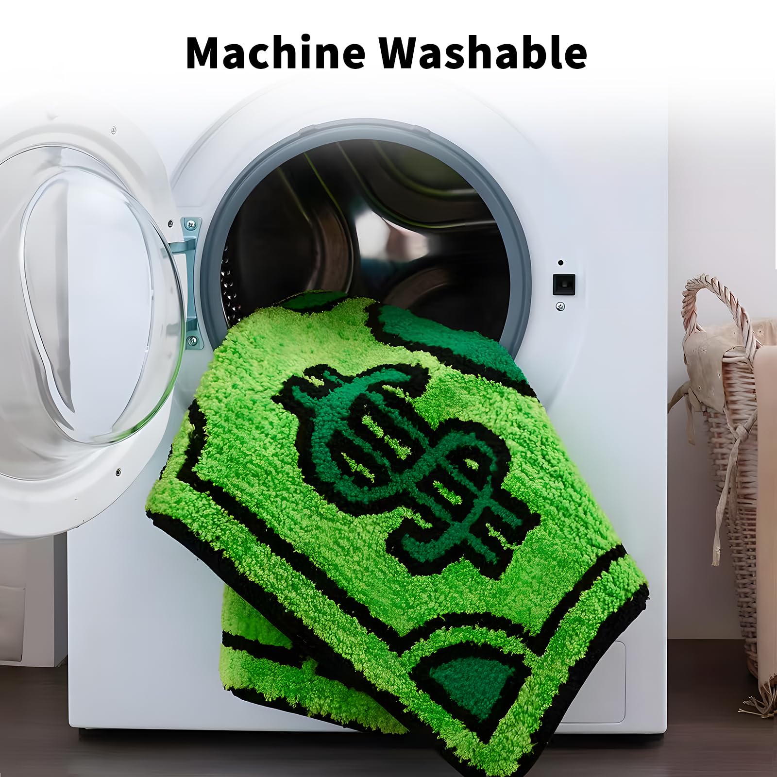 Yeahjiae Cute Money Rug 3x2 Non-Slip Machine Washable Cool Cartoon Bedroom Rug for Bathroom, Living Room, Front Door, Playroom (35.5 * 23.6 inch)