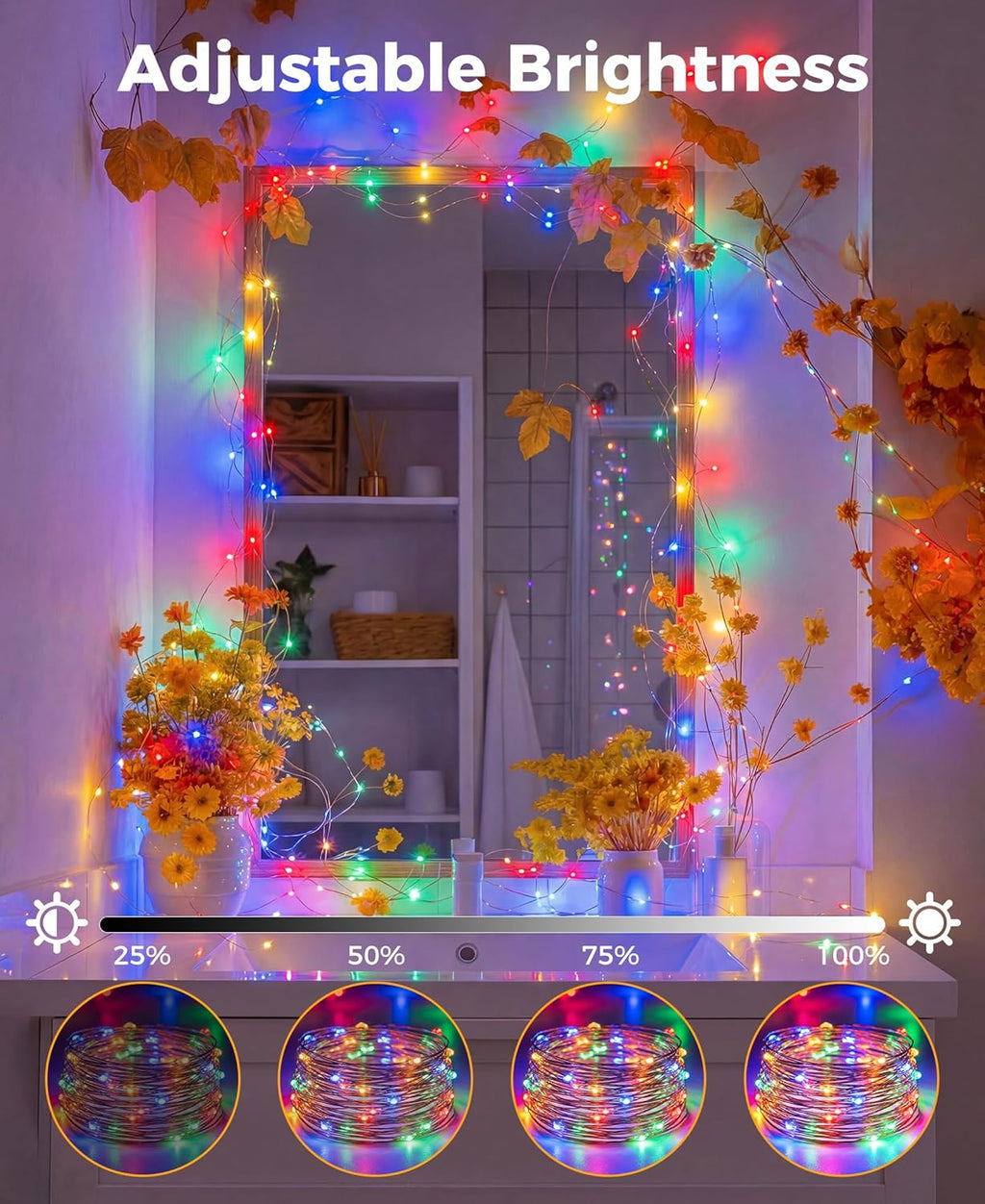 Skiennix 66 Ft LED Fairy Lights - 200 Multi-Colored Twinkle Lights with Remote, 8 Modes & Timer