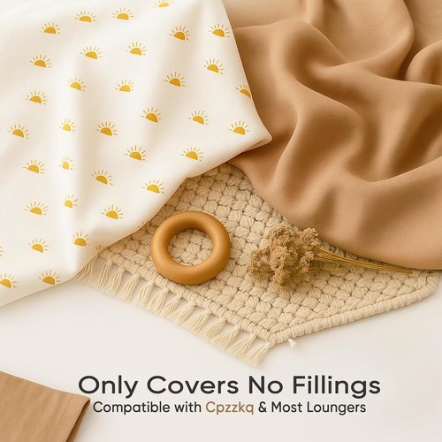 Cpzzkq Baby Lounger Cover 2 Pack - Silky Soft & Breathable Infant Slipcovers for Newborns | Fits Most Loungers, Brown