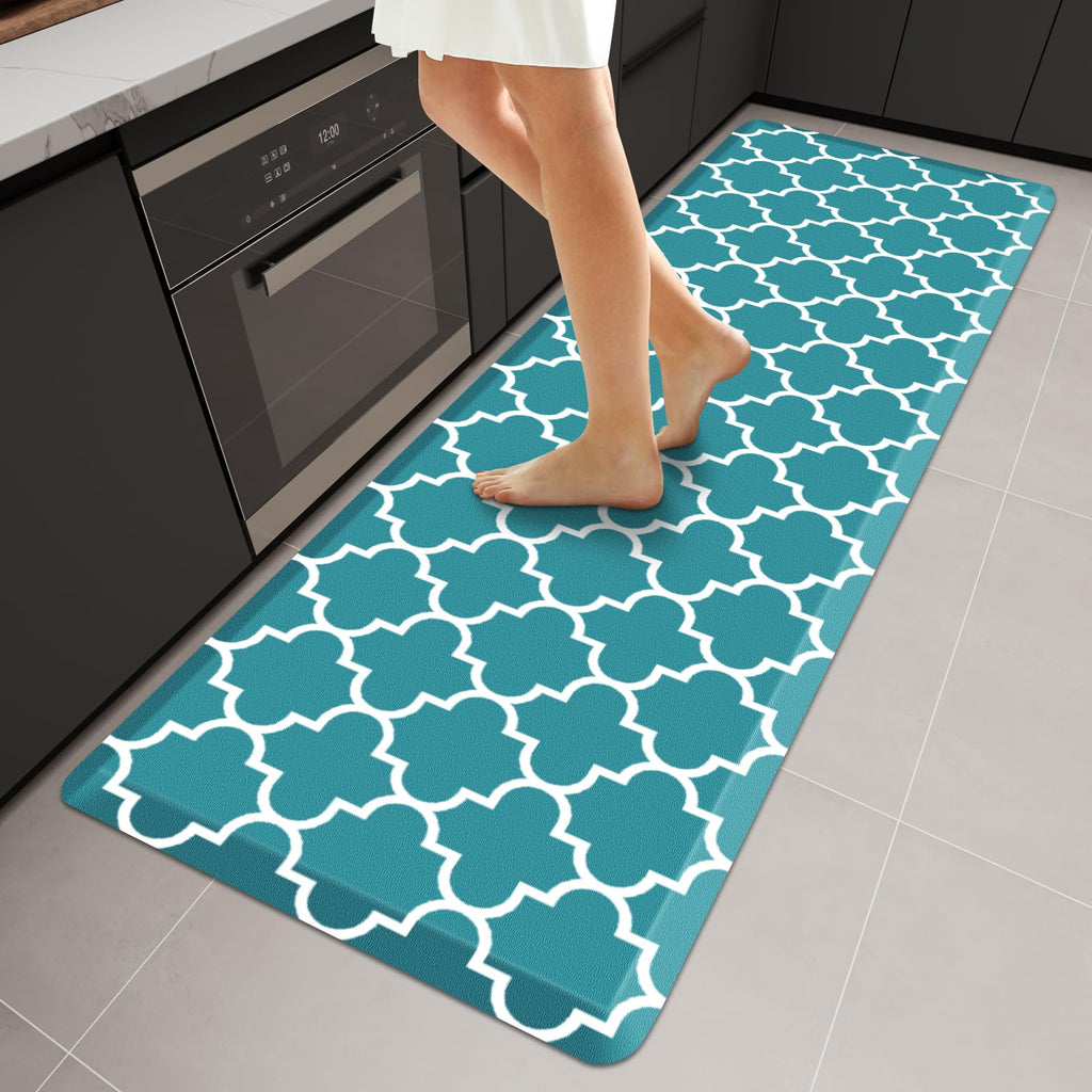 WISELIFE Anti Fatigue Floor Mat - 4/5 Inch Thick Kitchen Mat Non Slip Waterproof Heavy Duty Ergonomic Comfort Mat Durable for Home, Office, Sink, Laundry,(24" x 70", Green)