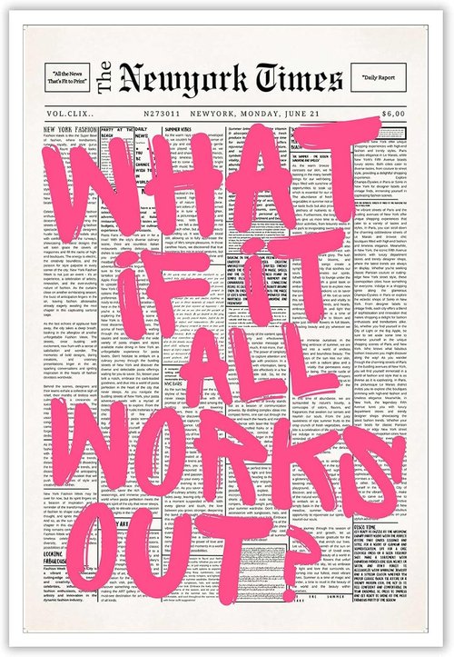 Drimiler Retro Pink Font Poster - Positive Affirming Quote Canvas Wall Art | Minimalist 12x18in Unframed