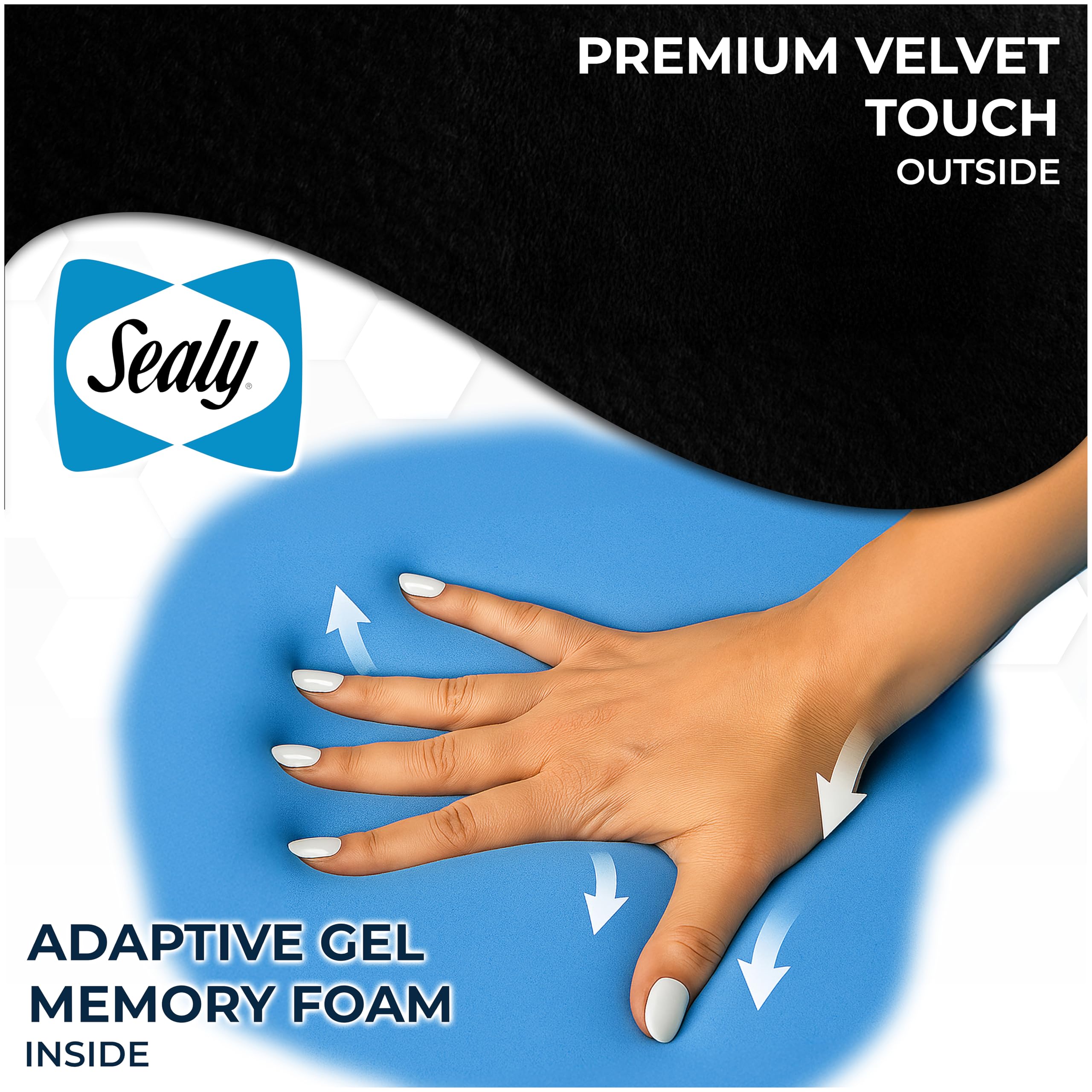 Sealy Travel Pillow - Airplane Neck Pillow with Hood, Travel Neck Pillow for Airplanes, Memory Foam Travel Pillow, Premium Support Travel Pillows for Long Flights