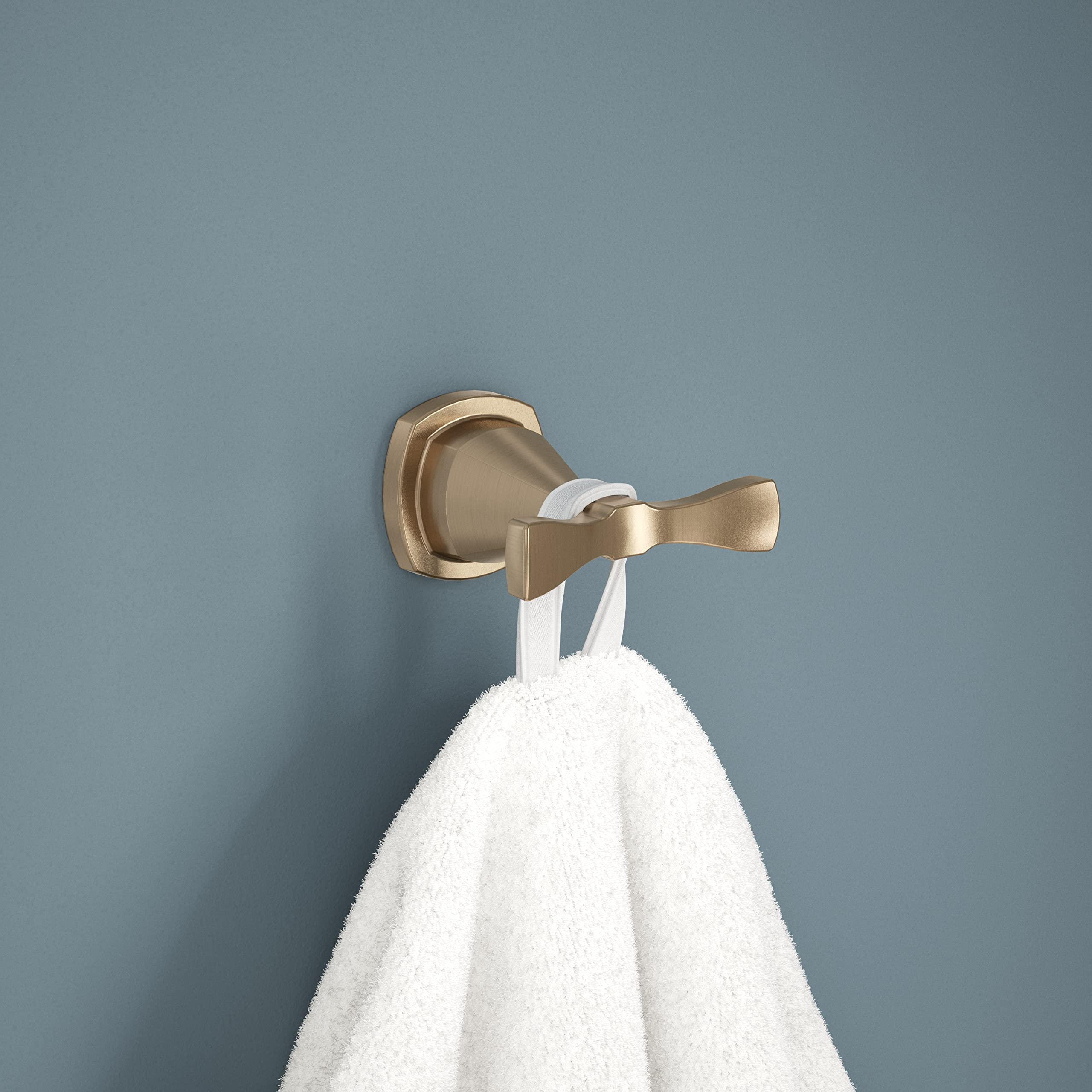 Delta Double Towel Hook for Bathroom or Kitchen| Champagne Bronze | Stryke Accessories