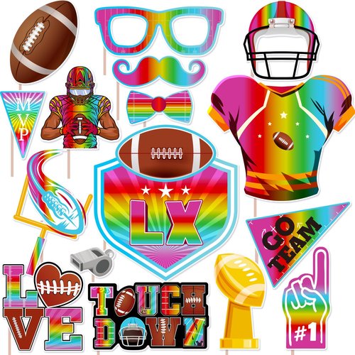 Super Football Decorations Photo Booth Props, Super Football Party Supplies Photo Props, Superbowl Party Decorations 2026 Sports Theme Photobooth Prop