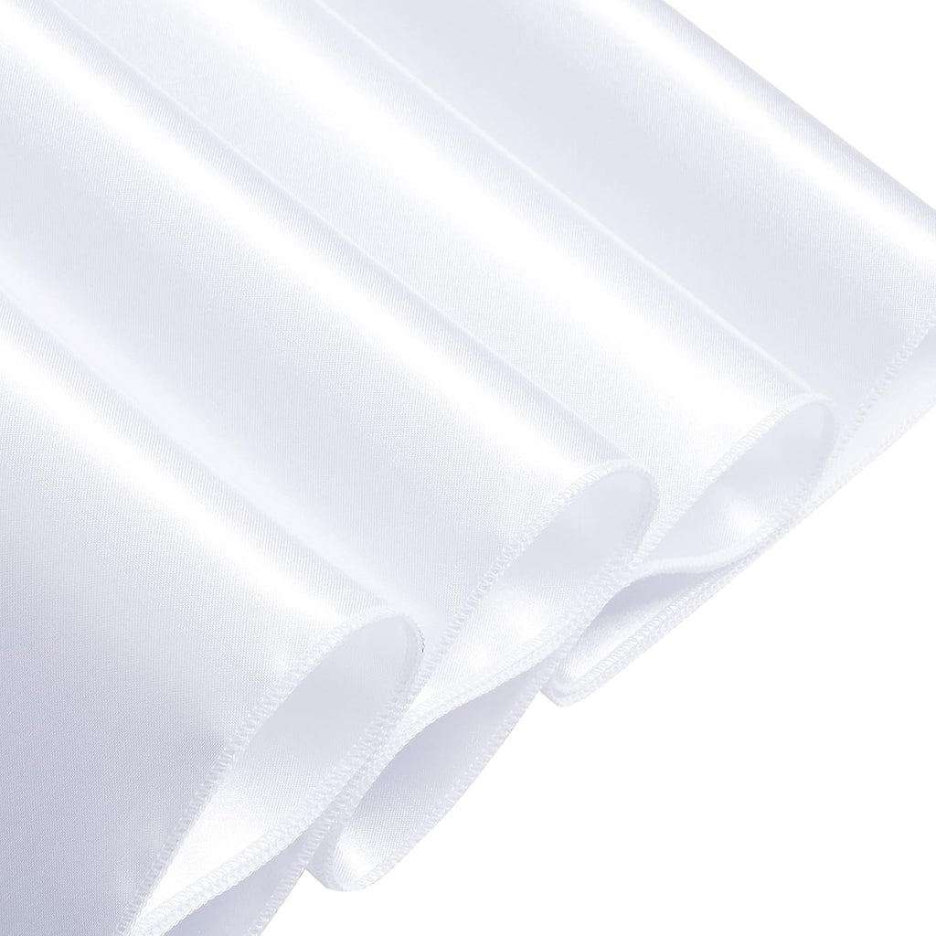 Regine Switzerland 10 Pcs White Satin Chair Sashes - Elegant Bows for Weddings & Events | 6 x 108 Inch