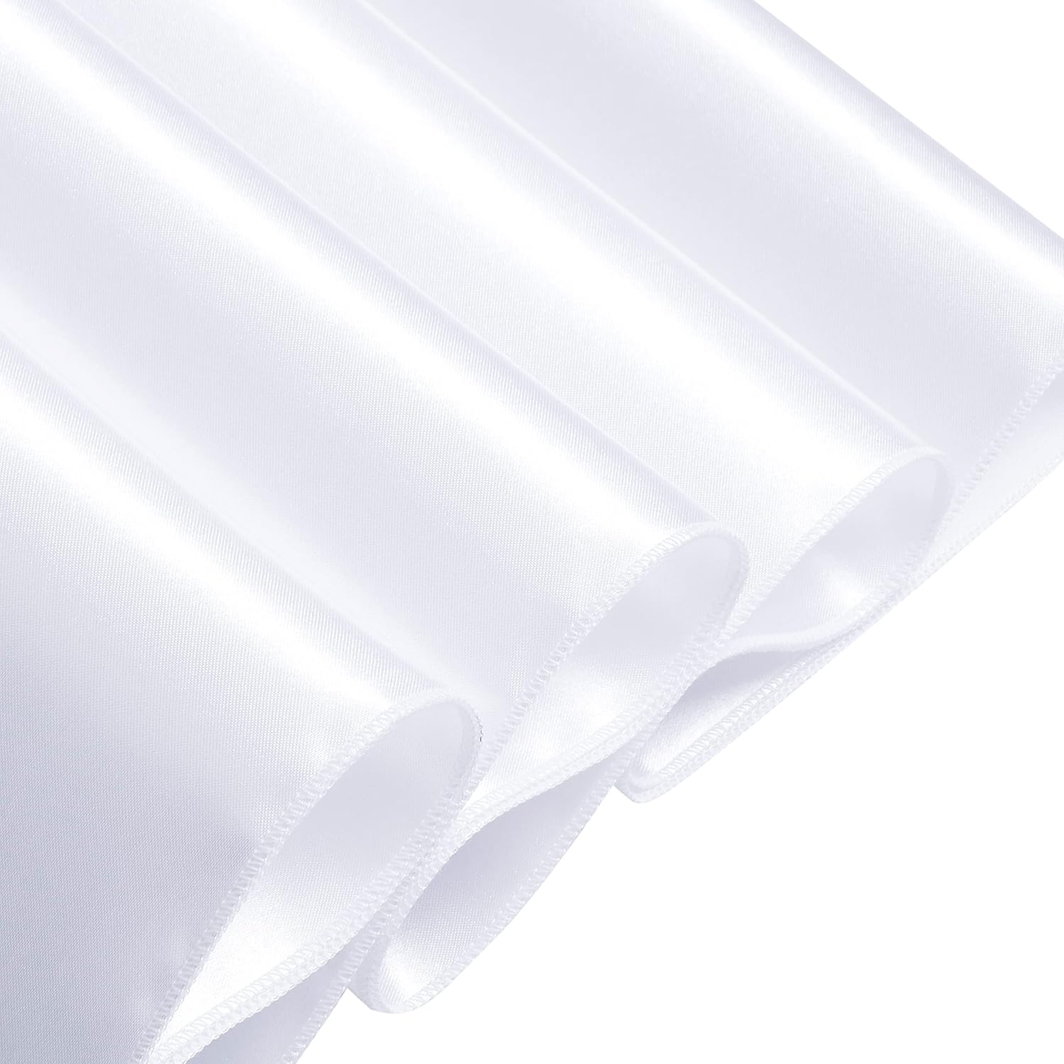 Regine Switzerland 10 Pcs White Satin Chair Sashes - Elegant Bows for Weddings & Events | 6 x 108 Inch