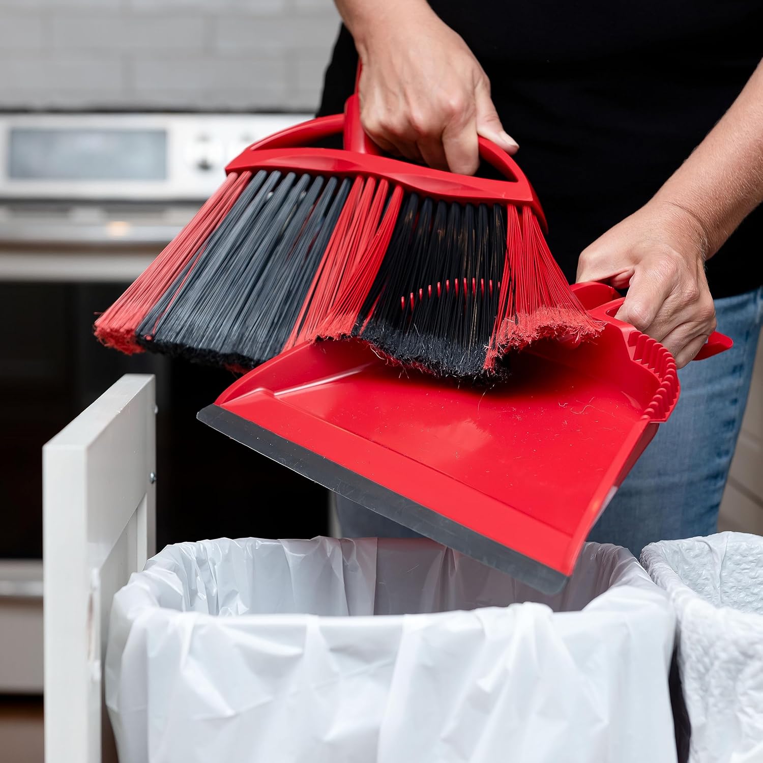 O-Cedar One Sweep Broom - Lightweight Cleaning Tool with Step-On Dustpan | Removes 99% of Dirt
