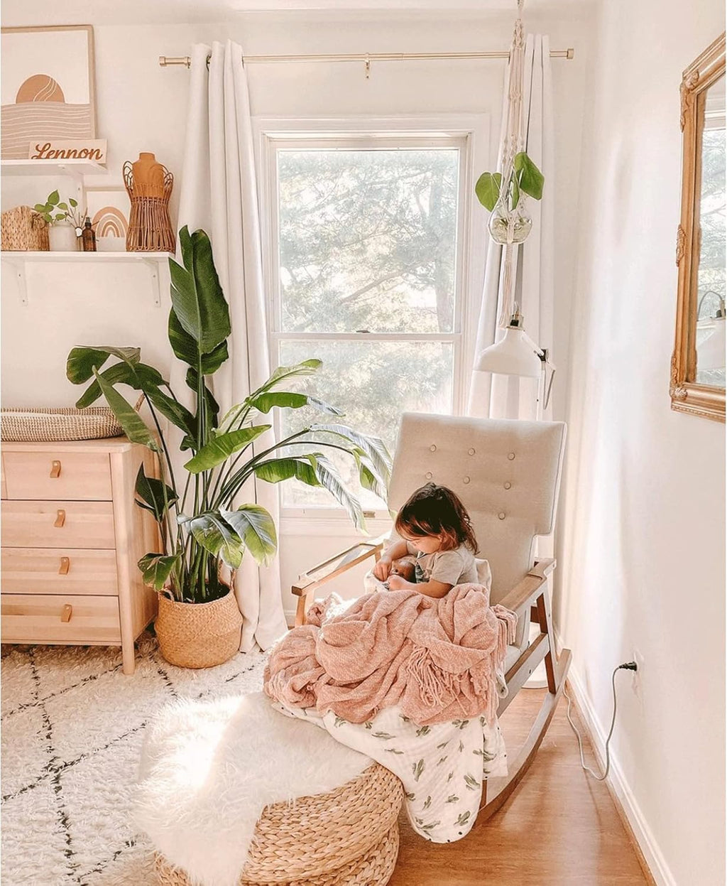 NICETOWN 100% Blackout Window Curtain Panels - Thermal Insulated Drapes for Nursery | 84" White, 2 Pieces