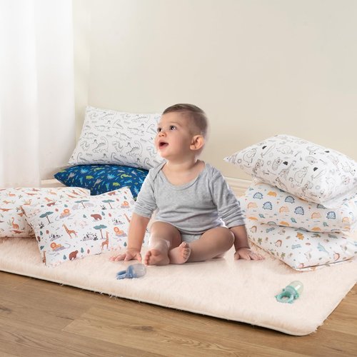 Bunnikins & Clover Toddler Pillows with Pillowcase, 13"x18" Soft Cotton Kid Pillows for Sleeping, Bedding Small Pillow for Boys and Girls Aged 2-5 Years