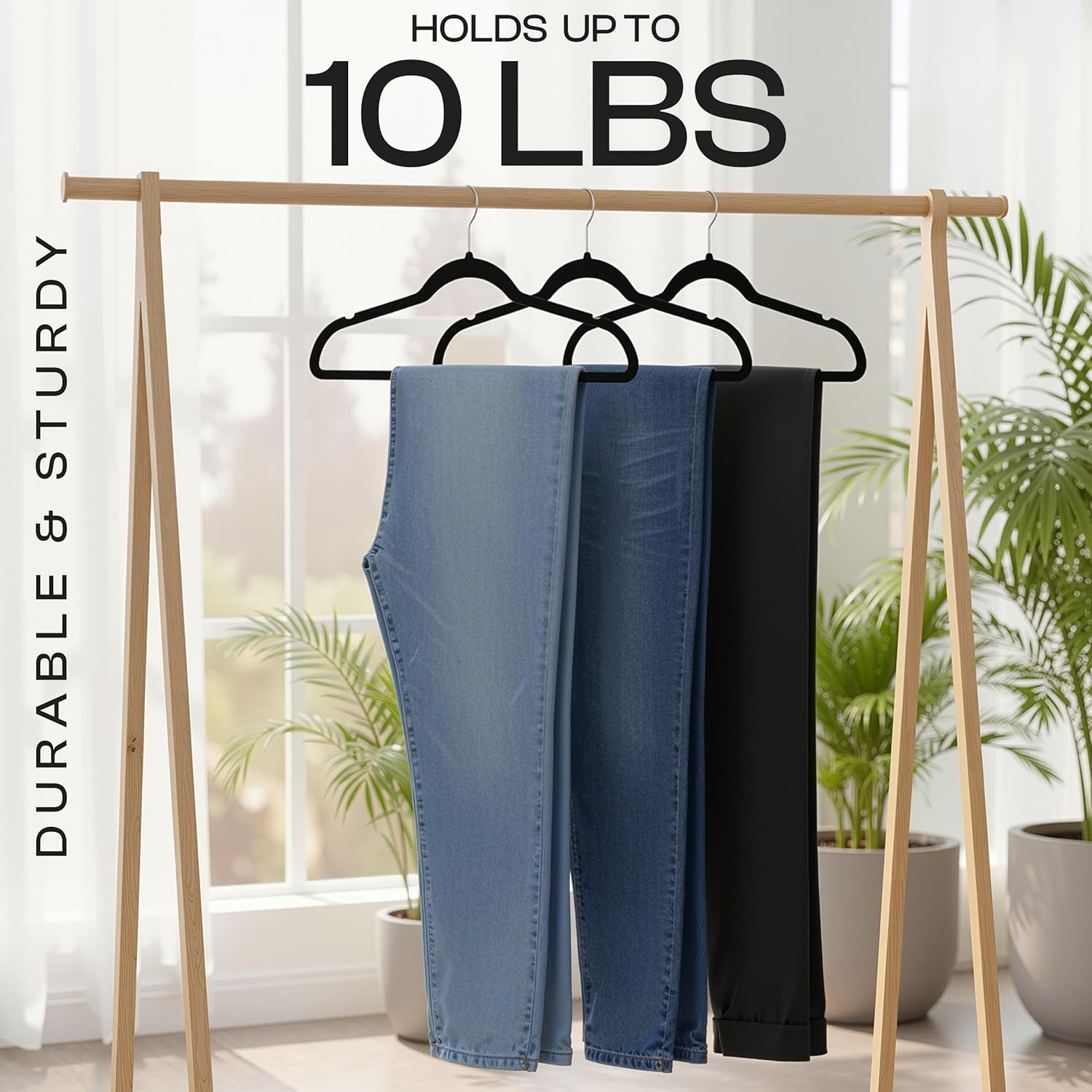 Utopia Home Velvet Hangers - Luxury Non-Slip Slim Coat & Pant Hangers, 20 Pack, 360° Swivel Hook - Black