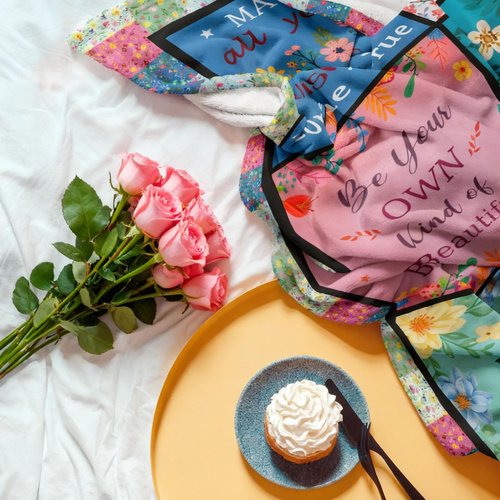 Fouca Birthday Gifts for Women Girl, Gifts for Women Birthday Unique, Mom/Sister/Grandma/Wife Flower Birthday Decorations Throw Blanket 60"X50"