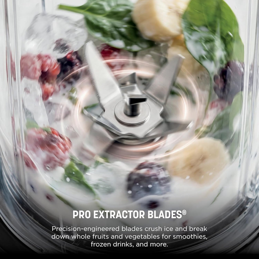 Ninja Nutri Pro Blender - Single Serve for Smoothies & Shakes - Includes 2 Cups & Lids - Silver | BN401