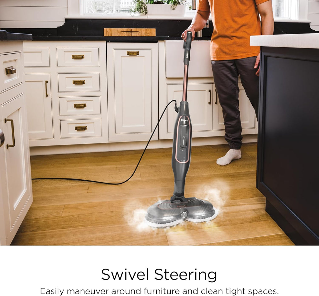 Shark Steam Mop S7201 - Powerful Scrubbing & Sanitizing | Gray/Rose Gold Finish