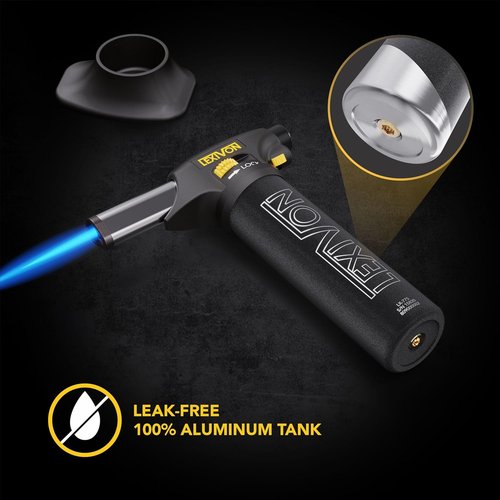 LEXIVON Butane Torch Lighter - Refillable Kitchen Cooking Torch with Safety Lock & Adjustable Flame | Pro-Grade Aluminum Tank (LX-775)