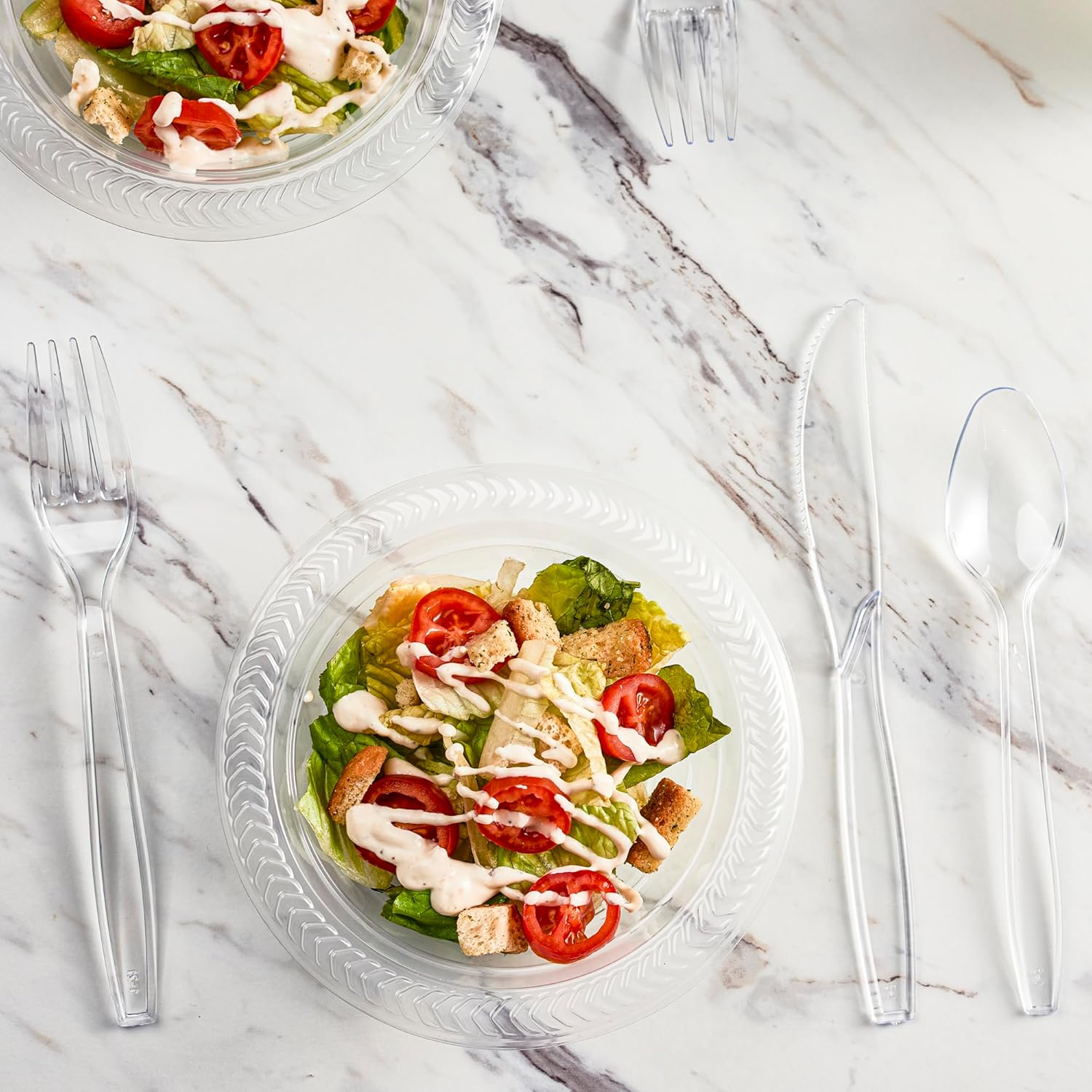 Plasticpro Heavyweight Disposable Clear Plastic Cutlery - 100 Count Forks for Easy Serving