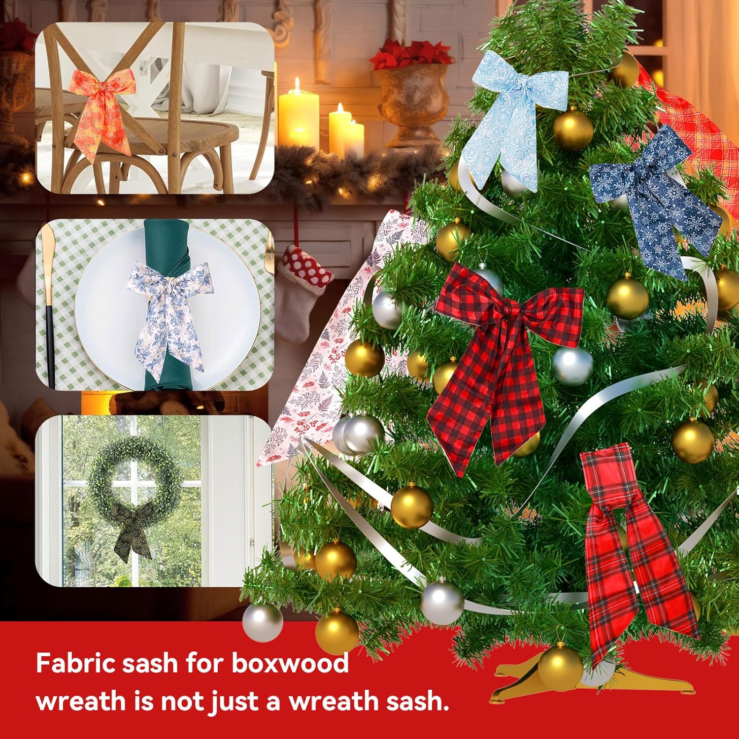 Regine Switzerland Wreath Sash Set - Sun-Proof & Water-Proof for Fall/Winter | 4.5 x 56 in, No Fading