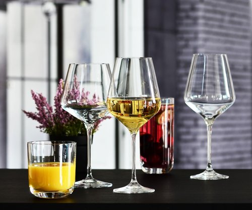 Krosno Large White Wine Glasses Set of 6, 13.2 oz, Avant-Garde Collection, Crystal Glass,Long Stem Wine Glasses for Wines and Cocktails, Glass Set for All Occasions, Dishwasher Safe, Made in Europe
