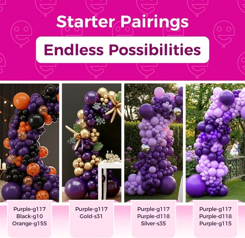 Bezente Dark Purple Latex Balloons - 150 Pack of 5-Inch Matte Helium Balloons for Parties & Events