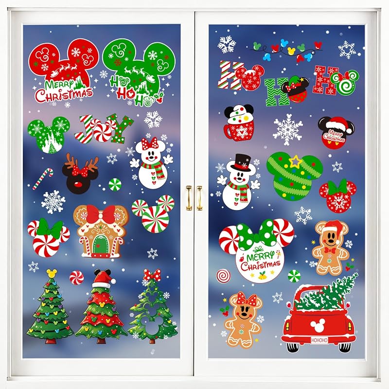 Christmas Window Clings, 7 Sheets – Static Decals for Glass Surfaces (14.17 x 11.02 in each)
