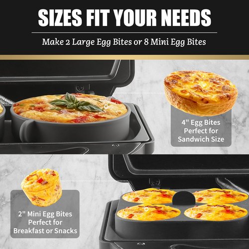 FineMade Silicone Egg Bite Molds - 4-Inch Large & Mini Molds for Instant Pot | Perfect for Healthy Snacks & Breakfast