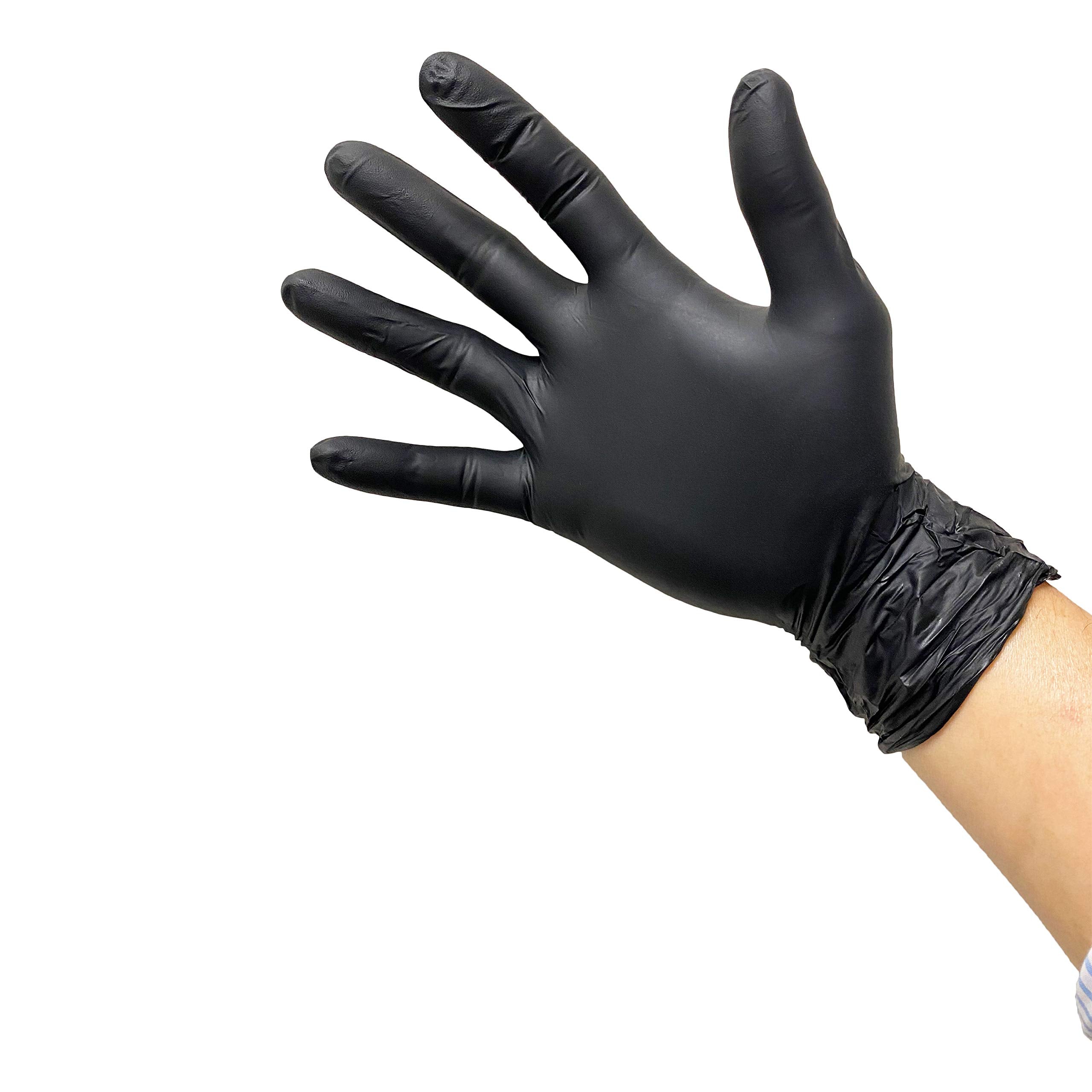 KingSeal UltraBlack-PRO LARGE Nitrile Medical Grade Exam Gloves, Latex Free, 5 MIL, Textured Fingertips - 10 Boxes of 100 Gloves by Weight (1000 Count)