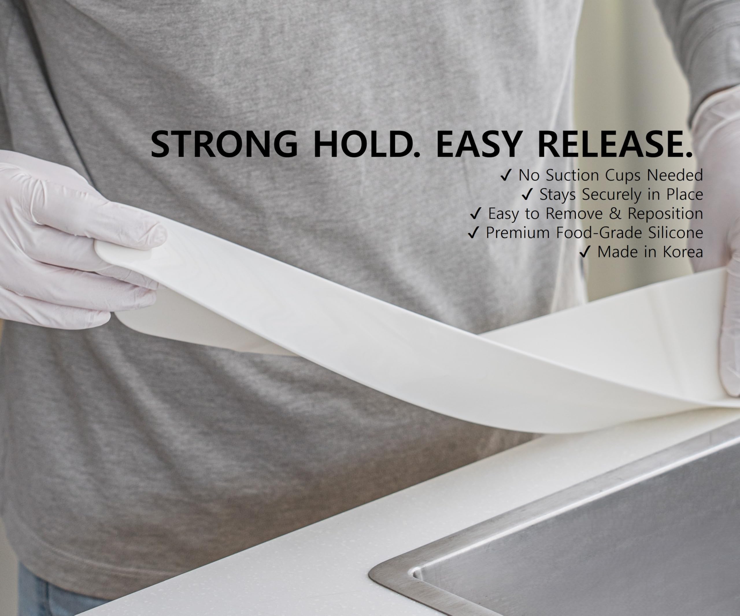 30 inch(75cm) Premium Kitchen Sink Silicone Water Splash Guard Size Upgrade 30" and new Package - NO Suction Cups, Ultra Wide 30" - Made in Korea (Ultra Wide Eco White)